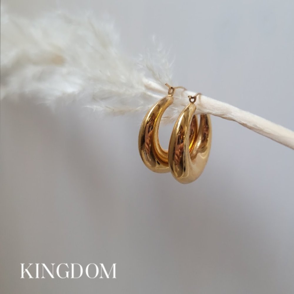 Crescent Moon Gold Hoops